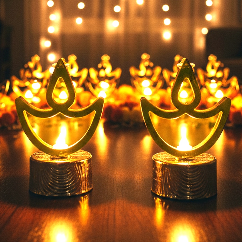 ZAYO LED GOLDEN DIYA PACK OF 12 BATTERY