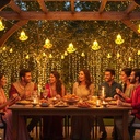 ZAYO LED GOLDEN DIYA STRING LIGHT BATTERY