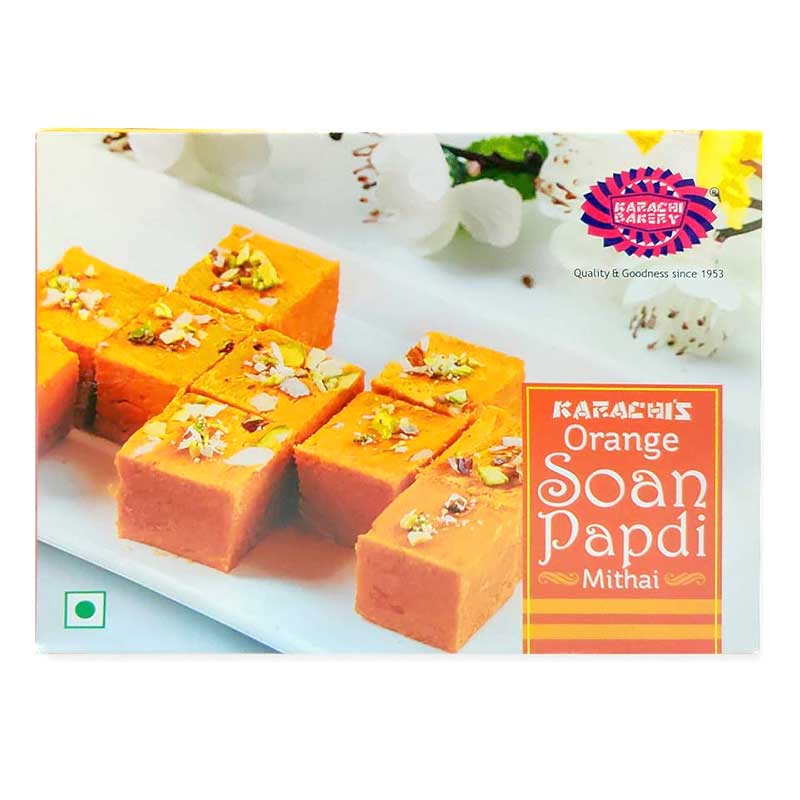 KARACHI ORANGE SOAN PAPDI MITHAI 200GM