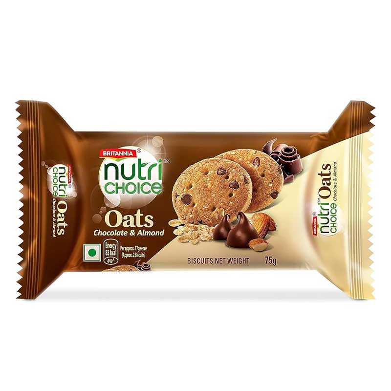 BRIT NUTRI CHOICE OATS CHOCO ALMOND 75GM