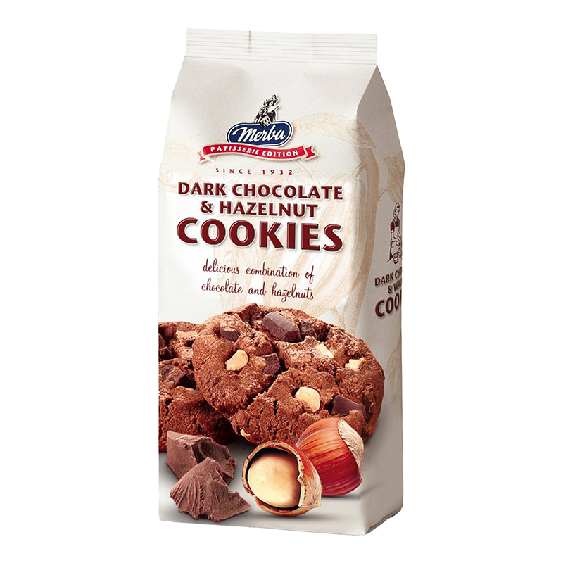 MERBA PTSSRE DARK CHOCO AND HAZELNUT COOKIES 200GM