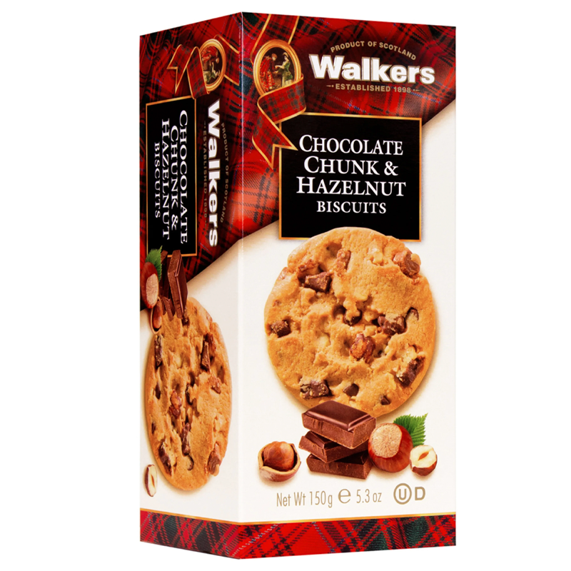WALKERS CHOC CHUNK &amp; HZLNUT 150GM