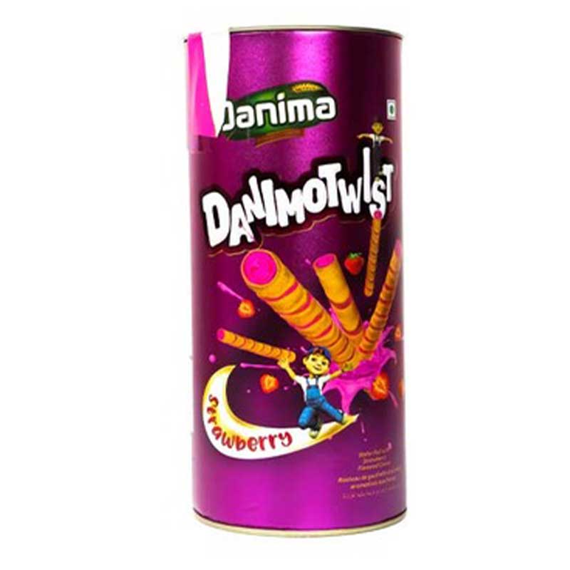DANIMA TWIST STRAWBERRY WAFER ROLL 200GM