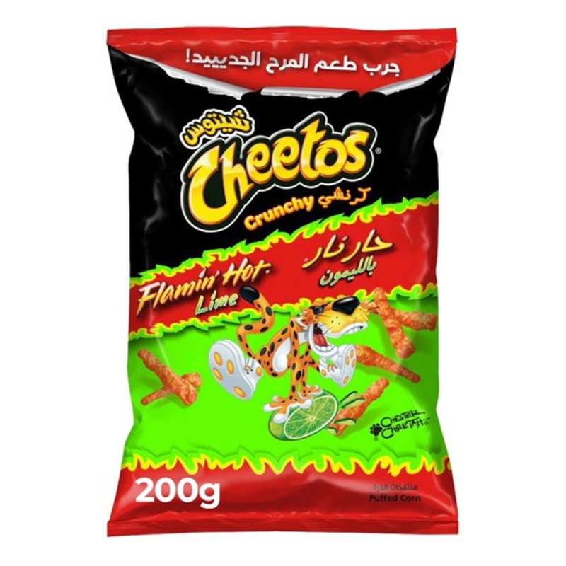 CHEETOS CRUNCHY FLAMING HOT WT LIME 200GM