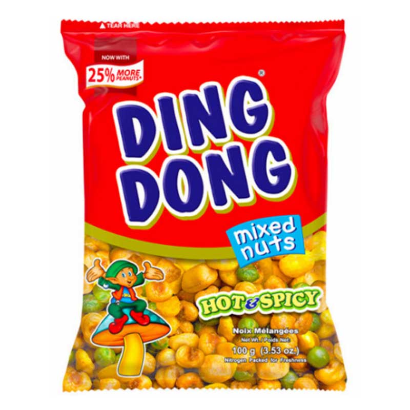 DING DONG MIXED NUTS HOT &amp; SPICY RED 100GM