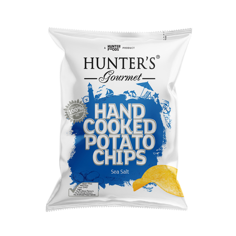 HUNTERS POTATO CHIPS SEA SALT 125GM
