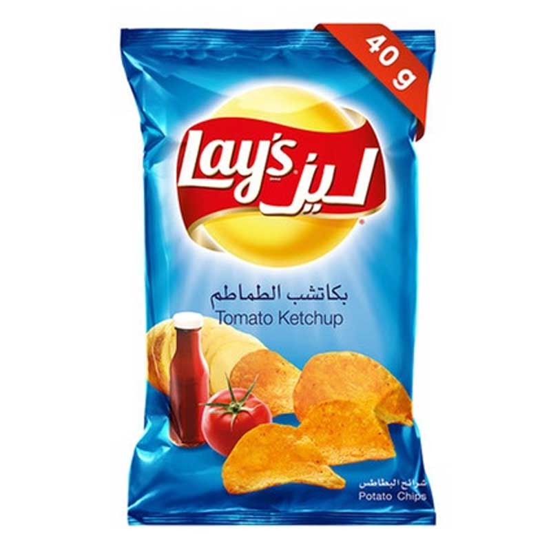 LAYS TOMATO KETCHUP CHIPS 45GM