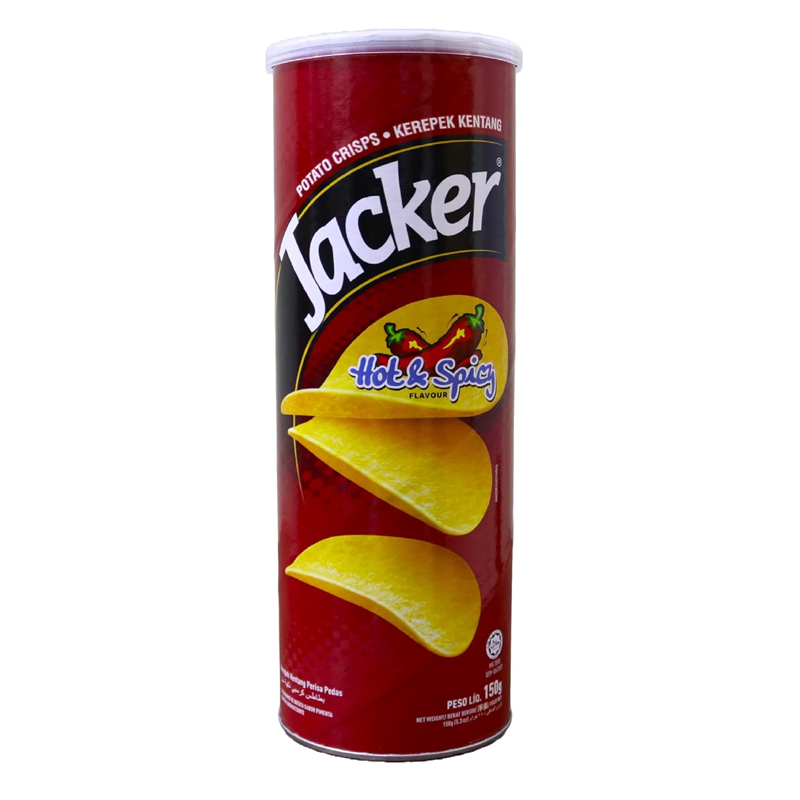 ORIENTAL JACKER POTATO CRISPS CAN HOT&amp;SPICY 150GM