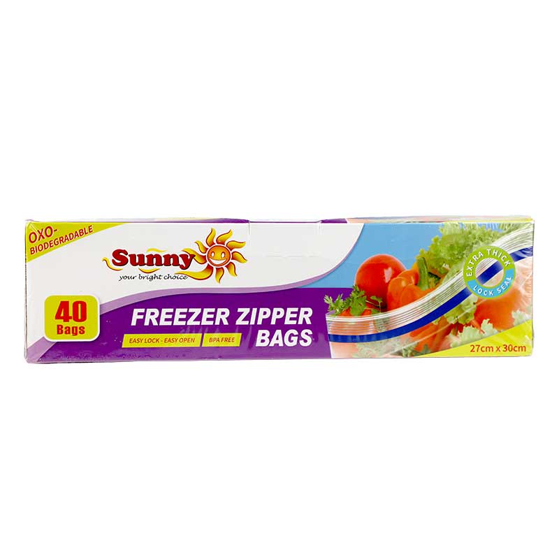 FREEZER ZIPPER BAGS 27X30 CM 40S