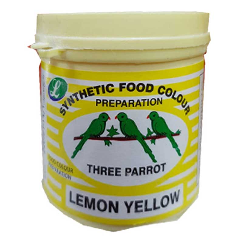THREE PARROT FOOD COLOUR LEMON YELLOW 100GM