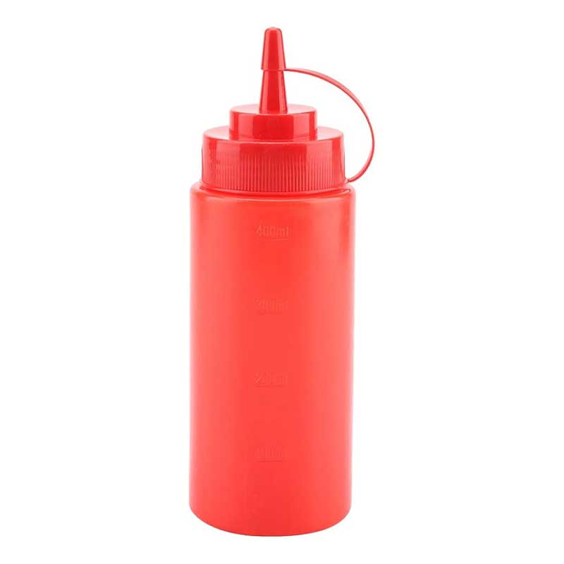 CHEFSET PLASTIC SQUEEZER DISPENSER 12OZ RED