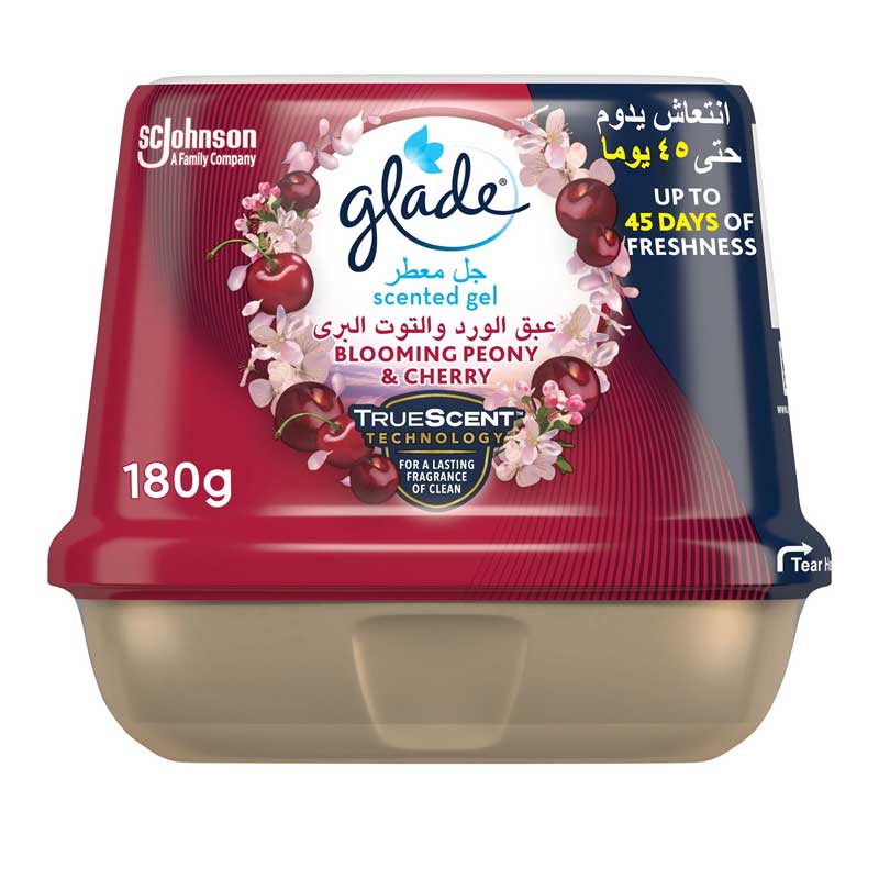 GLADE SCNTD GEL PEONY &amp; CHERRY 180GM