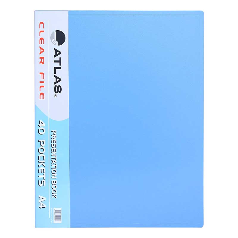 ATLAS CLEAR FLDR PP A4 BLUE