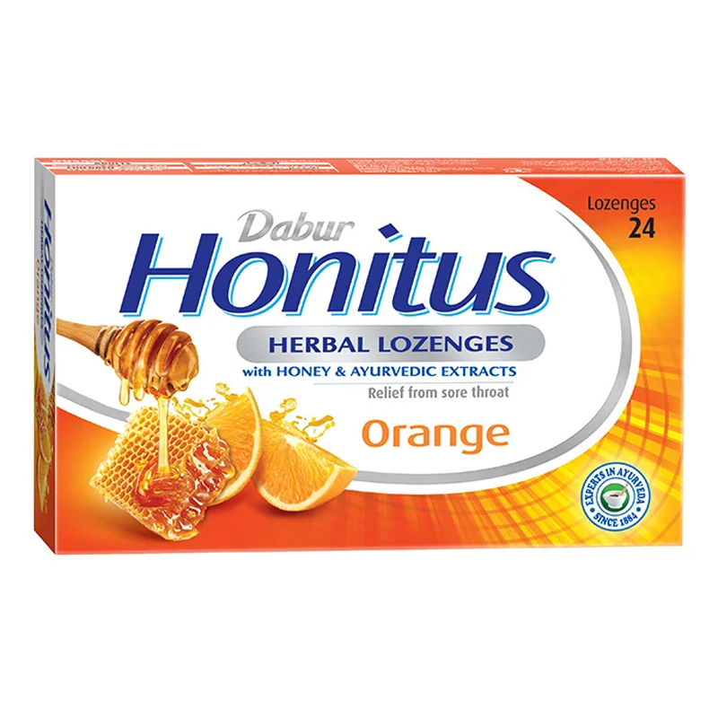 DABUR HONITUS HERBAL LOZ ORANGE 2X12