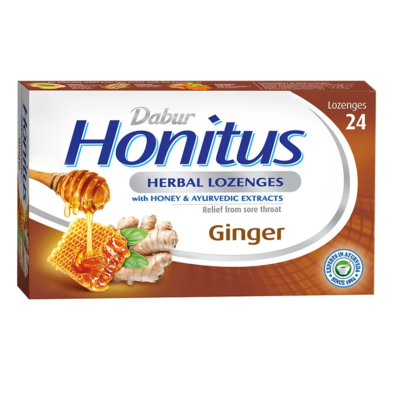DABUR HONITUS HERBAL LOZ CGINGER  2X12