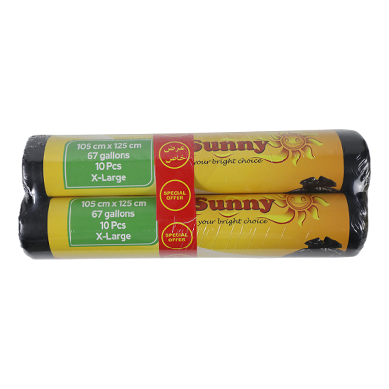 SUNNY BLACK GARBAGE BAGS 105X125CMS XL ROLL 2X10PCS