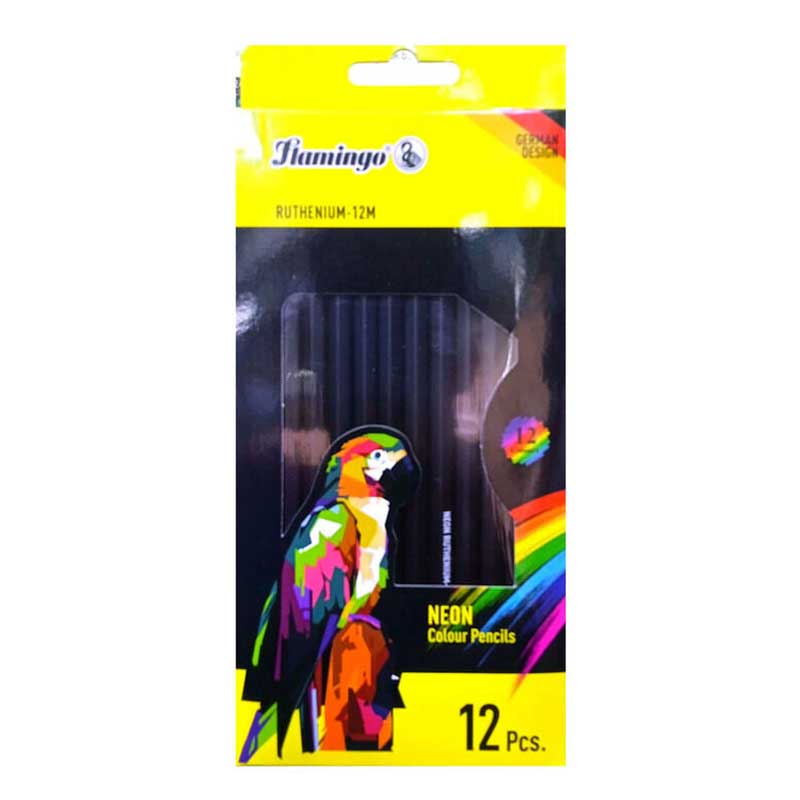 FLAMINGO NEON CLR PENCIL 12