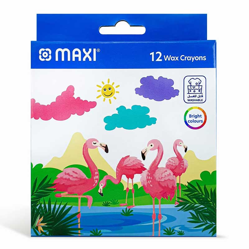 FLAMINGO WAX CRAYONS CR12M