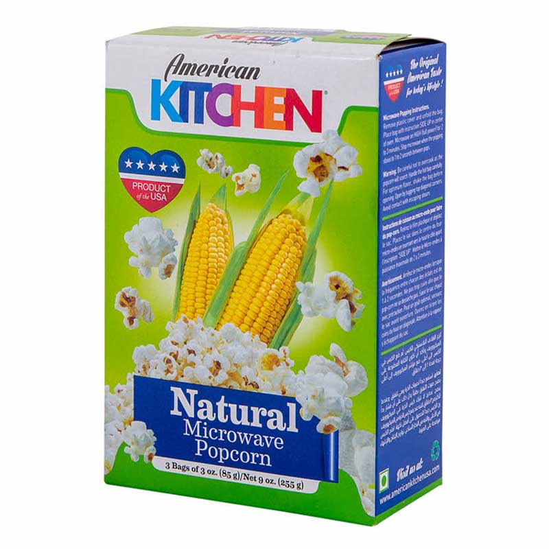 AMERICAN KITCHEN MW POPCORN NATURAL 255G