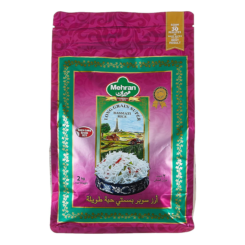 MEHRAN BASMATI LONG GRAIN RICE 2KG