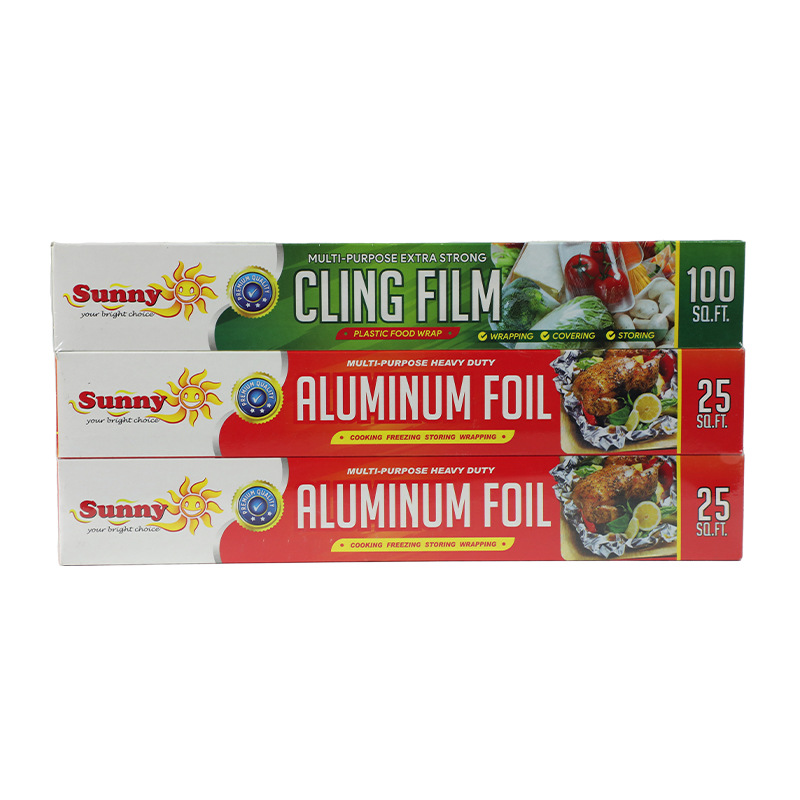 SUNNY ALUMINIUM FOIL 25SQFT 2 SUNNY CLING FILM 100SQFT