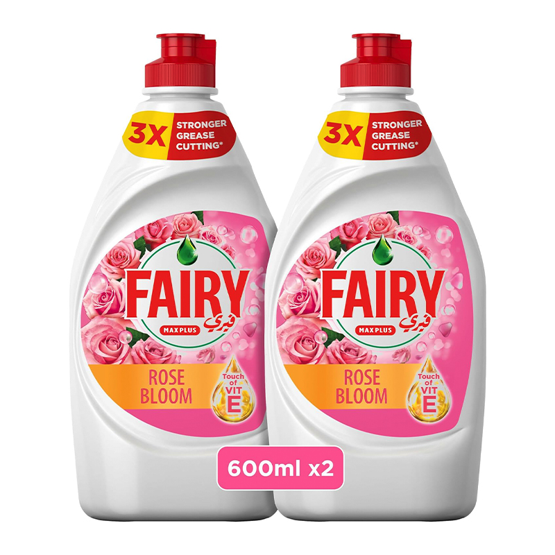 FAIRY DISH WASH ROSE 2X600ML
