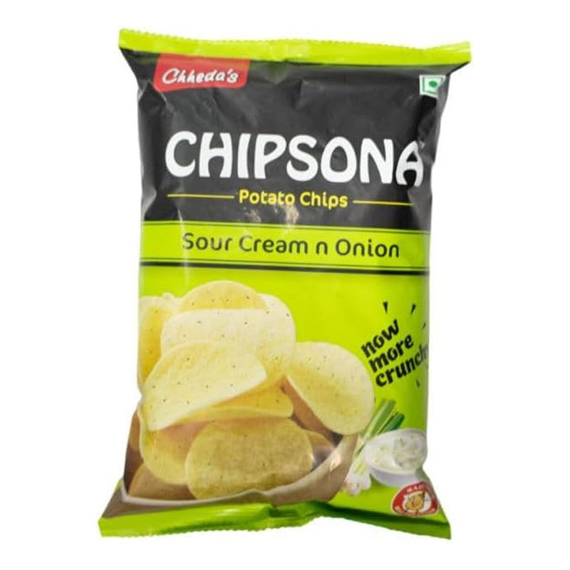 CHHEDAS CHIPSONA  POTATO CHIPS CREAM ONION 90GM