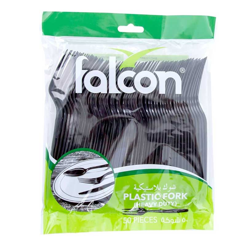 FALCON HD PLASTIC FORK BLACK 50 PCS