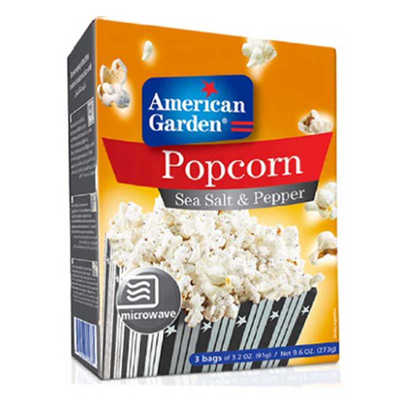 AMERICAN GARDEN POP CORN SEA SALT &amp; PEPPER 273G