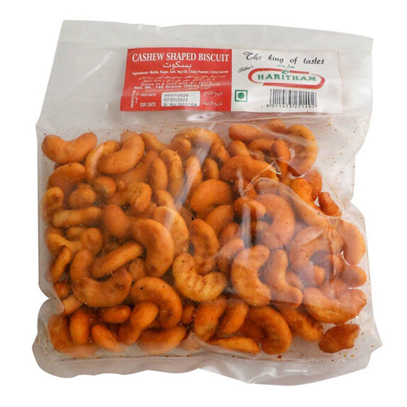 HARITHAM CASHEW SHAPED BISCUIT 140GM
