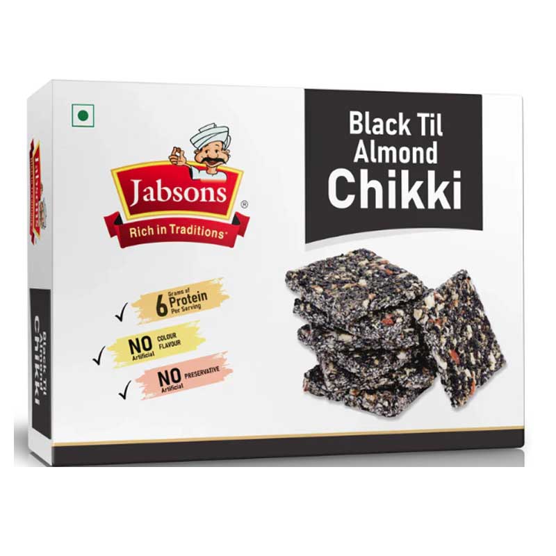 JABSONS BLACK TILL ALMOND CHIKKI 270GM