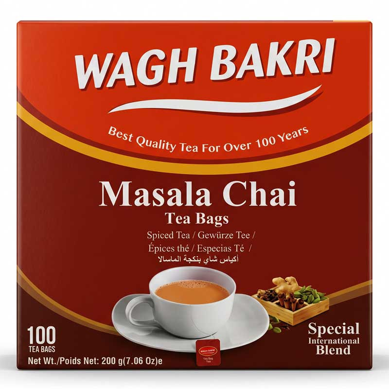 WAGH BAKRI MASALA TEA BAGS 200GM