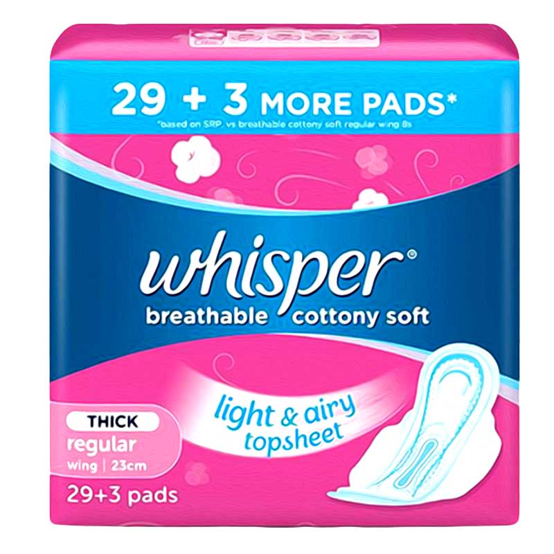 WHISPER THICK REGULAR 23CM 29+3PADS