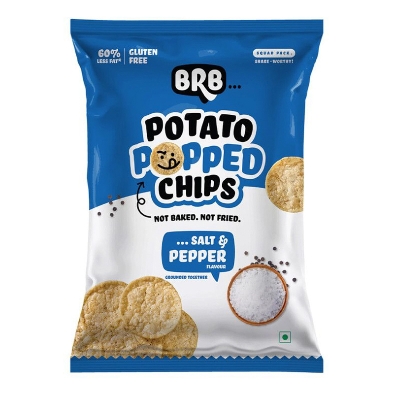 BRB POPPED POTATO CHIPS SALT &amp; PEPPER 48GM