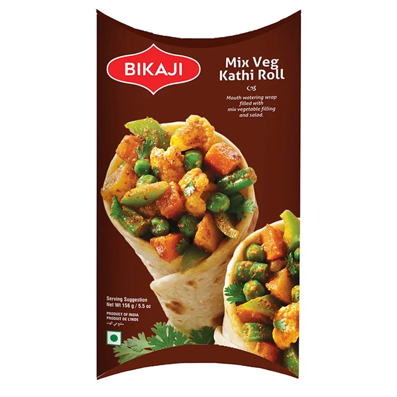 BIKAJI MIX VEG KATHI ROLL 156GM 6PC