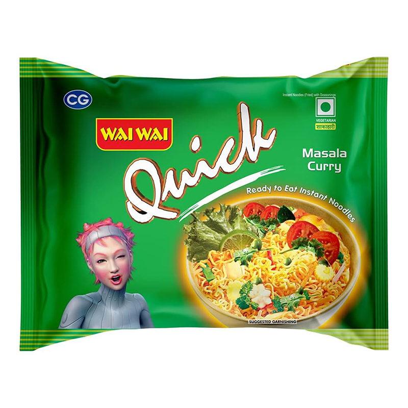 WAI WAI VEG MASALA CURRY NOODLES 5X75GM