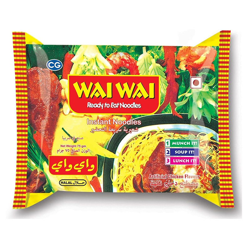 WAI WAI CHICKEN PIZZA FLAVOUR 5X75GM