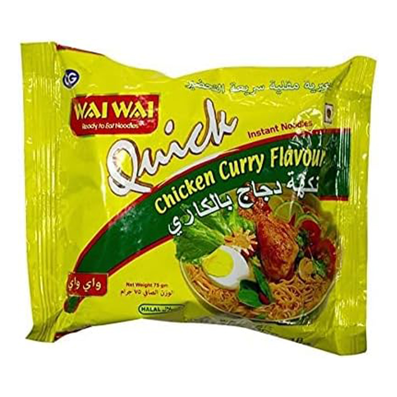 WAI WAI CHICKEN CURRY NOODLES 75GM