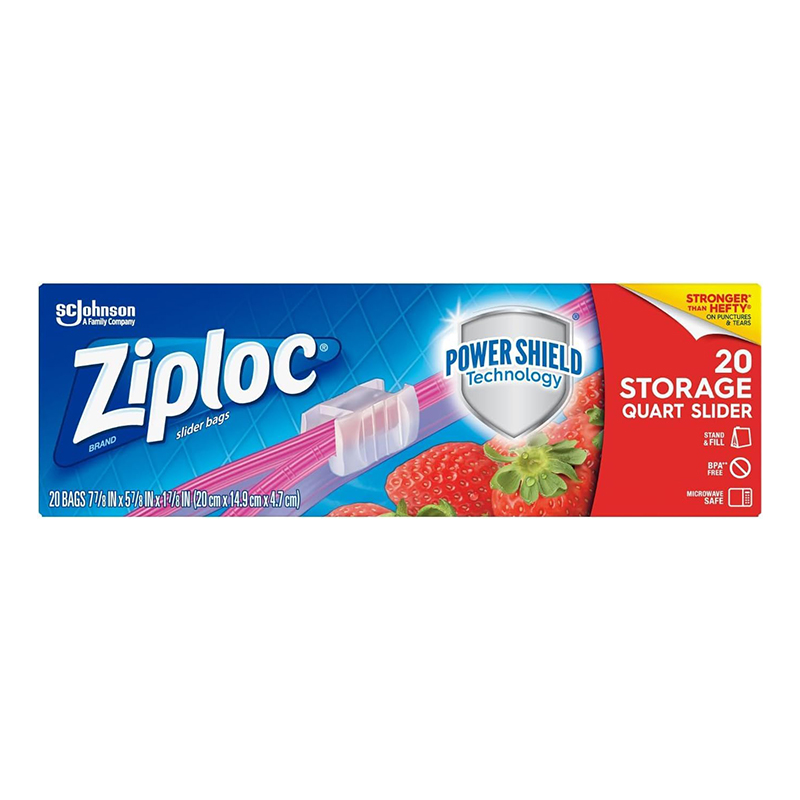 ZIPLOC SLIDER STRGE BAGS QRT 20 BAGS