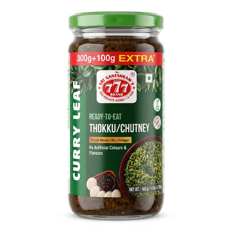 777 CURRY LEAF CHUTNEY/THOKKU 400GM