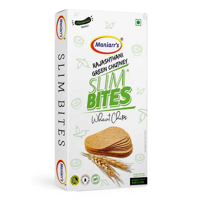 MANIARRS WHEAT CHIPS RAJASHTHANI GREEN CHUTNEY 90GM