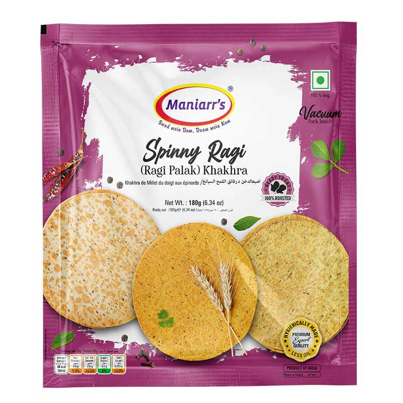 MANIARRS KHAKHRA RAGI PALAK 180GM