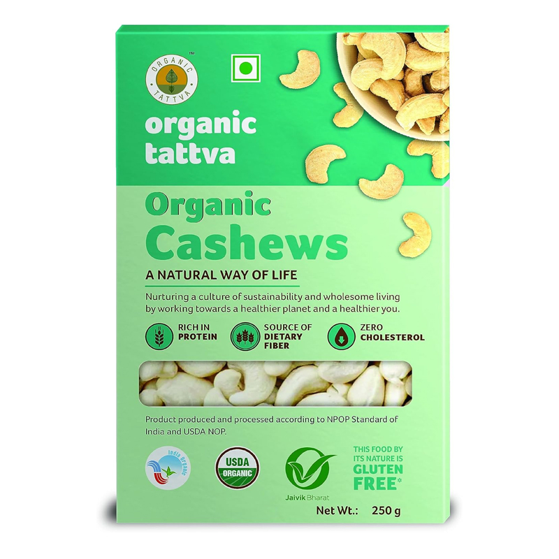 ORGANIC TATTVA CASHEWS 250GM