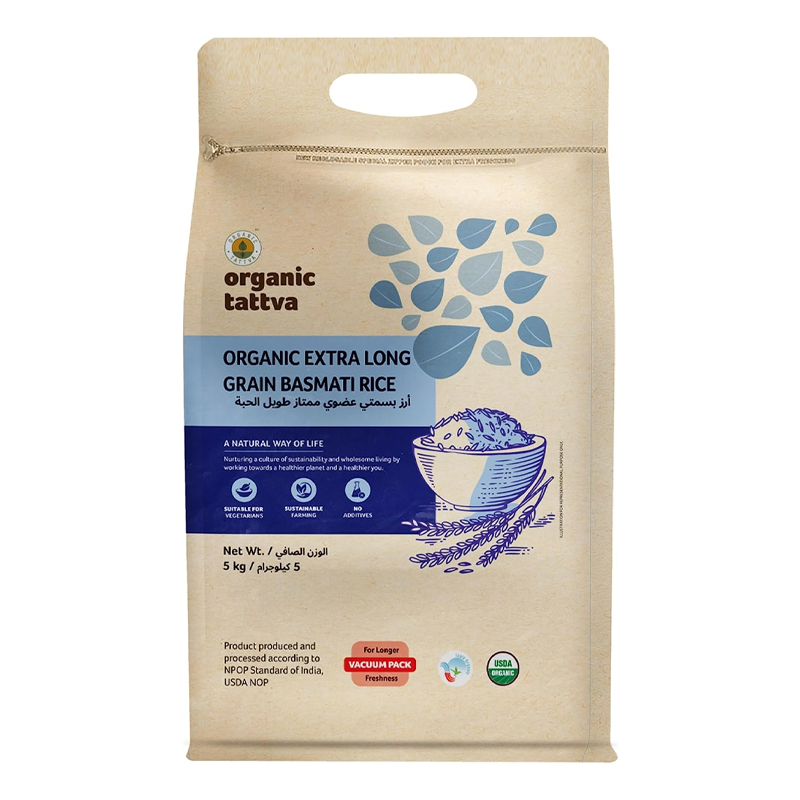 ORGANIC TATTVA EXTRA LONG GRAIN BASMATI RICE 5KG