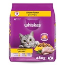 [0100025172] WHISKAS CAT FOOD CHICKEN 480GM