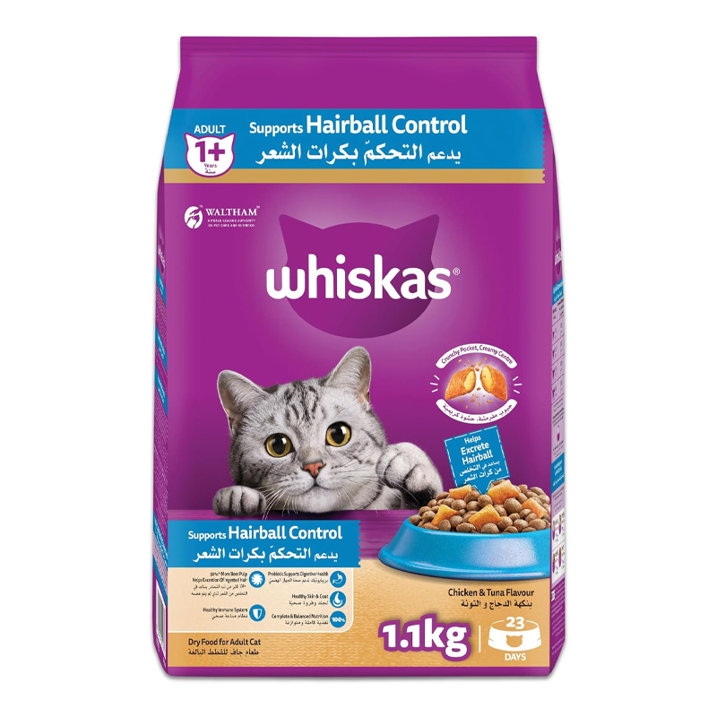 WHISKAS CAT FOOD CHICK &amp; TUNA 1.1KG