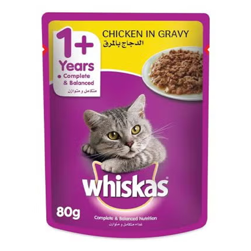 WHISKAS CAT FOOD CHICKEN 80GM