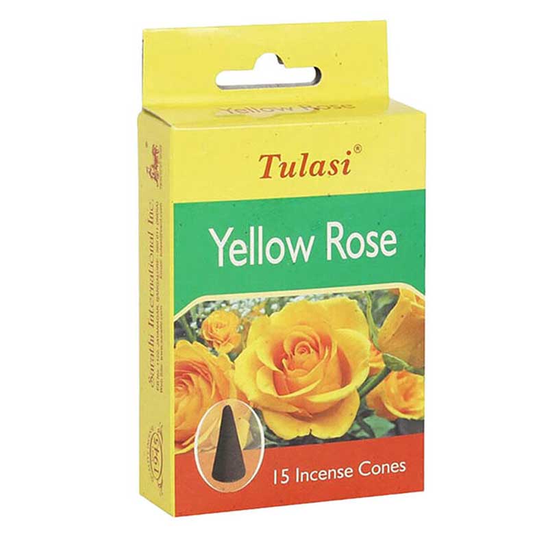 AG TULASI DHOOP CONES YELLOW ROSE 15STK