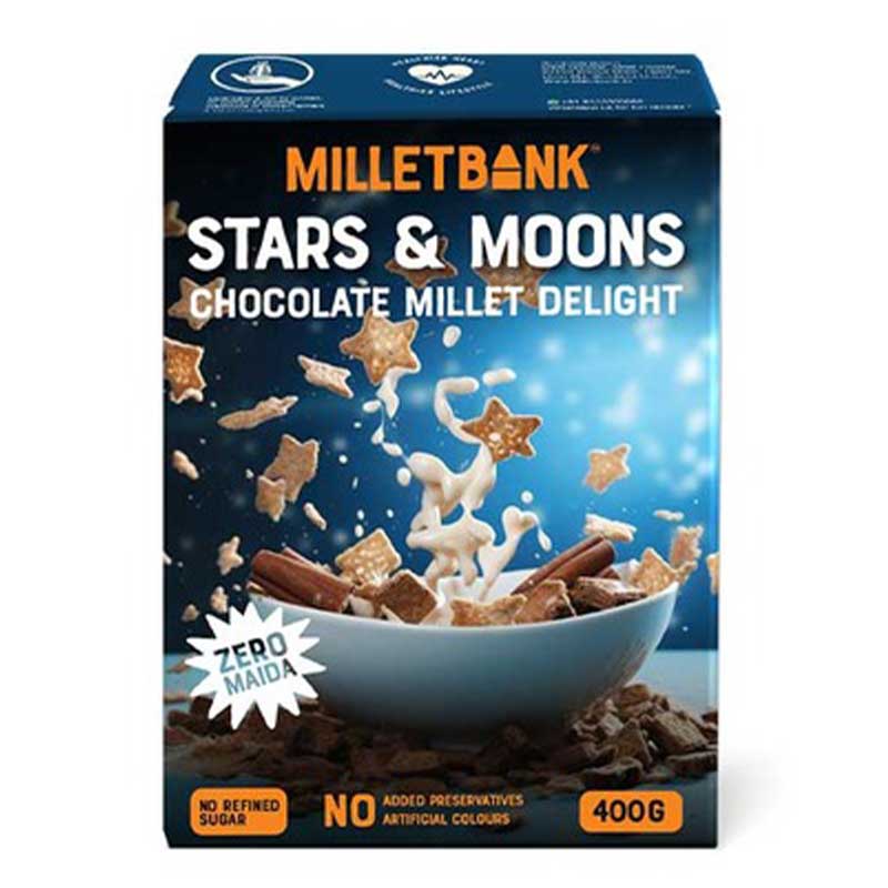 MILLET BANK STARS &amp; MOONS (CHOCOLATE) CEREAL 400GM