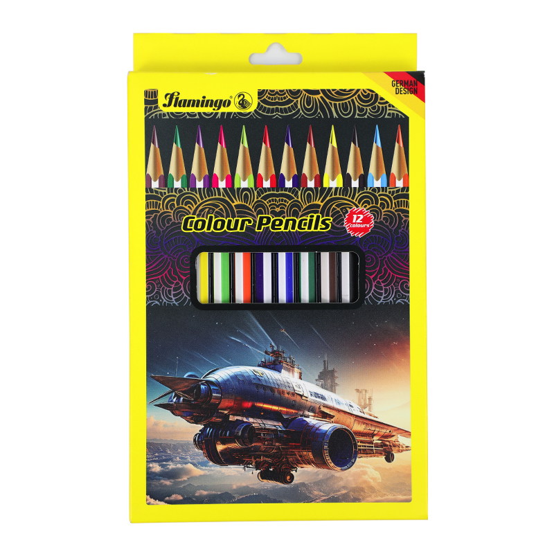 FLAMINGO COLOUR PENCIL 12 PCS AST